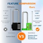 Forge 4-Digit Padlock: Long Shackle for Gym, School & Gate (Defender series, Green)