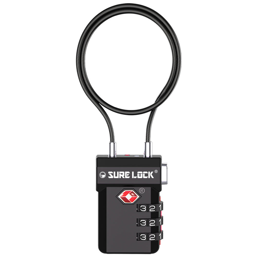 TSA Approved 3-Digit Combination Cable Lock – Extra Long Cable - LockSelect 