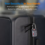 Forge TSA Approved 4-Digit Combination Lock with Open Alert, Gray Pack