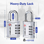 TSA Luggage Padlock – Ideal for Gun Cases, Transport Equipment (Silver Pack) - LockSelect 