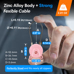 Forge TSA006 Dimple Key Cable Locks (Koala Series, Pink 2 Pack)