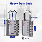 TSA Accepted Combination Luggage Padlock – Ideal for Gun Cases, Transport Equipment, and More (Grey Pack) - LockSelect 