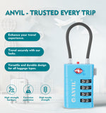 4-Digit TSA Approved Luggage Lock – TSA008 Core with Alert Indicator (Blue Pack)