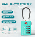 4-Digit TSA Approved Luggage Lock – TSA008 Core with Alert Indicator (Cyan Pack)