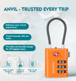 TSA Approved Luggage Lock with Inspection Indicator (Orange Pack)