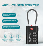4-Digit TSA Approved Luggage Lock – TSA008 Core with Alert Indicator (Black Pack)