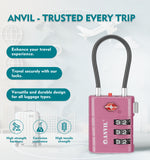 High Security TSA008 Combination Travel Lock with Inspection Indicator (Purple Pack)