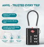 ANVIL TSA Approved Luggage Lock – High Security TSA008 Combination Travel Lock(4 Color Pack)