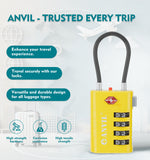 4-Digit TSA Approved Luggage Lock – TSA008 Core with Alert Indicator (Yellow Pack)