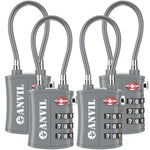 TSA Approved Cable Travel Lock – 3-Digit Combination with Zinc Alloy Body(Grey Pack) - LockSelect 