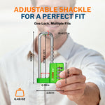 Forge 4-Digit Padlock: Long Shackle for Gym, School & Gate (Defender series, Green)