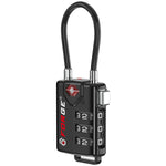 Forge TSA Approved Cable Luggage Lock with Easy-to-Read Dials (Eagle Series, Black Pack)