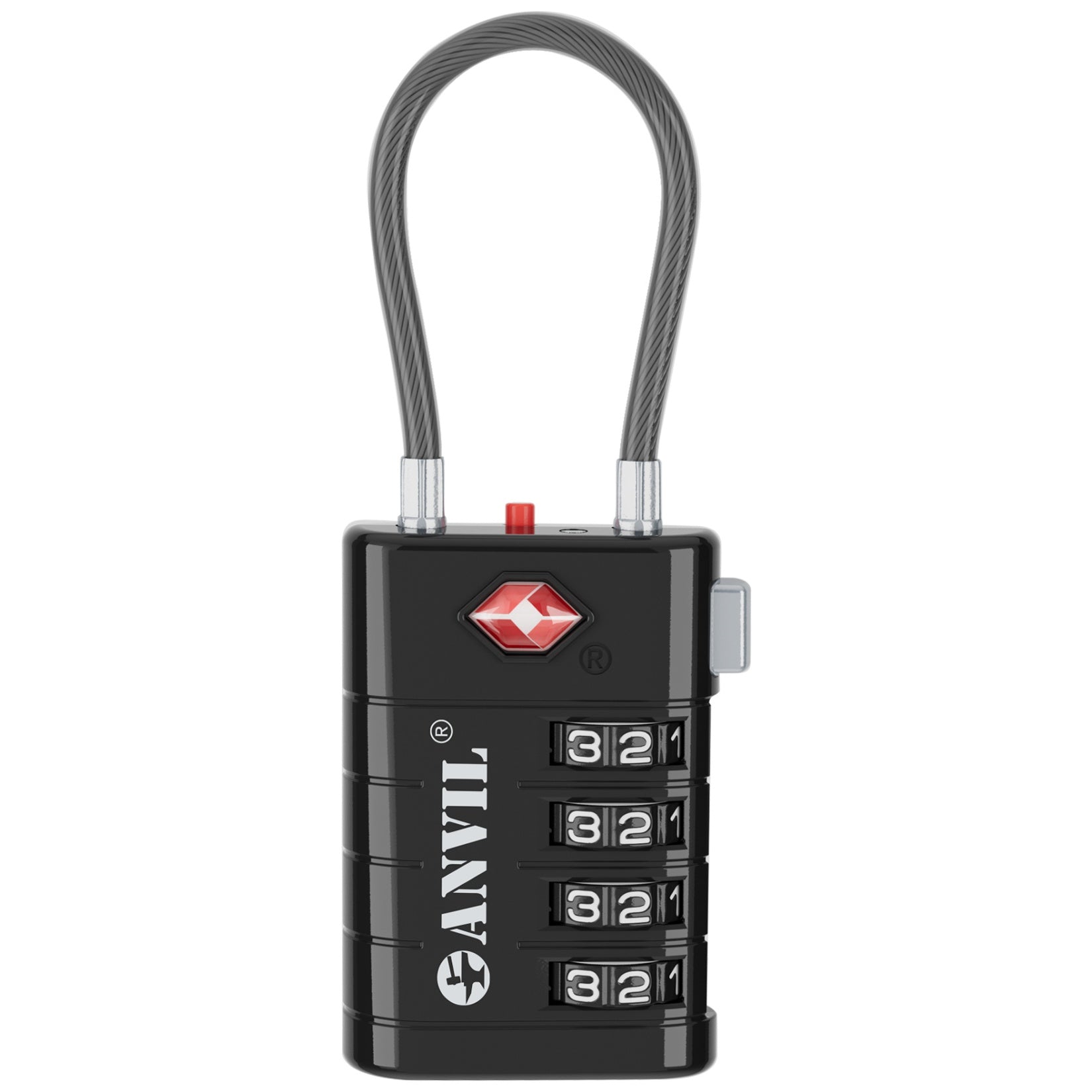 4-Digit TSA Approved Luggage Lock – TSA008 Core with Alert Indicator (Black Pack)