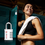 Forge 4-Digit Heavy Duty TSA Approved Lock for Travel & Gym, White Pack