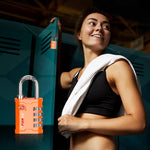 Forge 4-Digit Heavy Duty TSA Approved Lock for Travel & Gym, Orange Pack