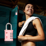 Forge 4-Digit Heavy Duty TSA Approved Lock for Travel & Gym, Pink Pack