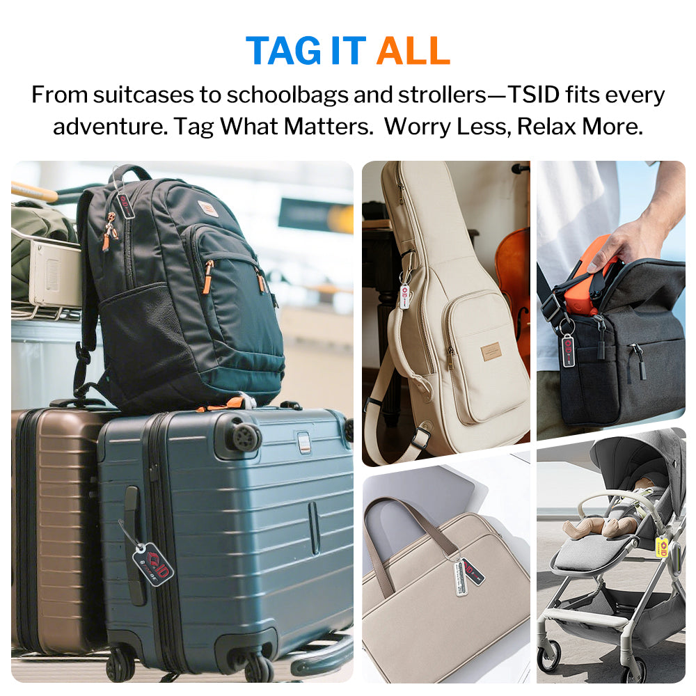TSID QR Code Lost & Found Luggage Tag – Large Black