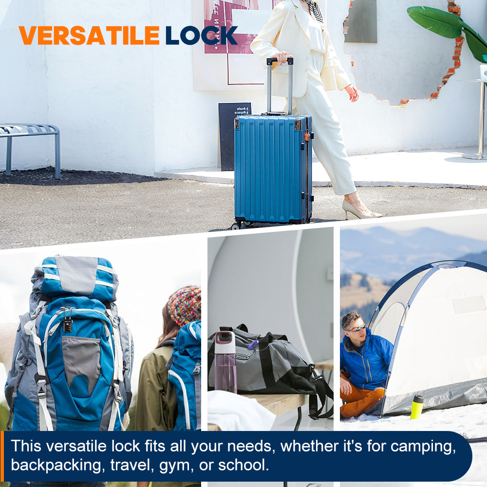 SURE Lock TSA Approved Luggage Locks Open Warning Easy Read Dials Travel Luggage Locks For Suitcase Luggage Locks Black