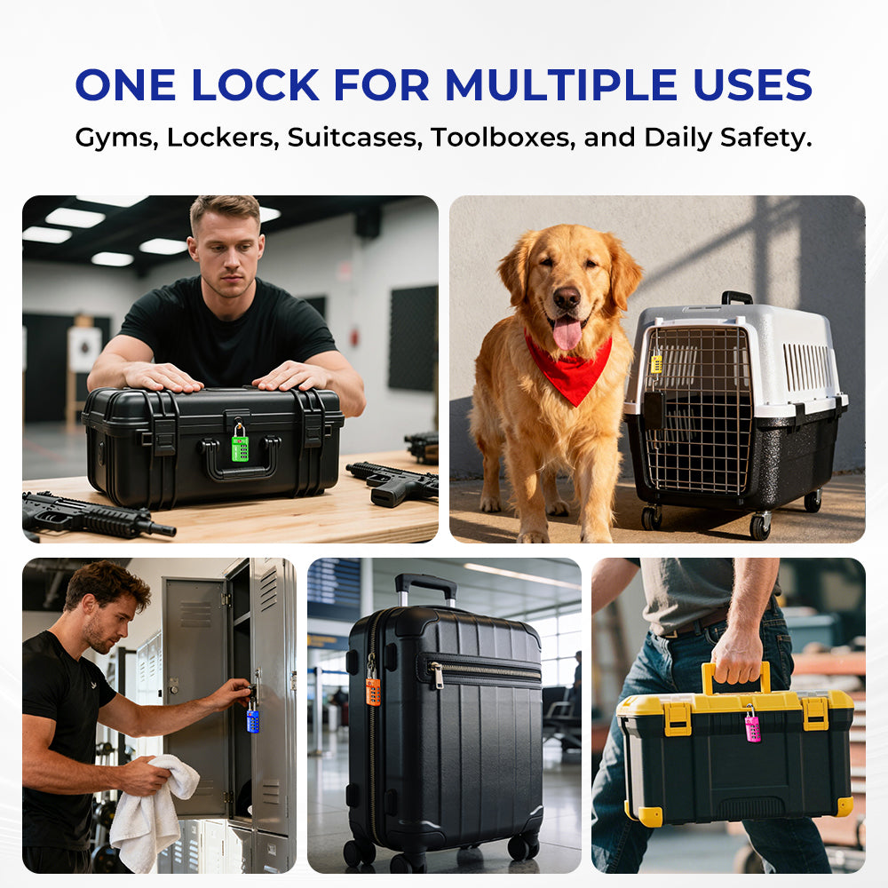 TSA 4-Digit Combination Luggage Lock – Resettable with Open Alert (Dark Purple)