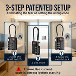TSA Approved Luggage Cable Lock for Suitcase, Gym Locker & Toolbox (Black Pack)
