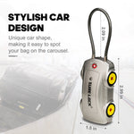 Car-Shaped TSA Luggage Lock – 4-Digit Cable (Grey) - LockSelect 