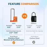 Forge 4-Digit Padlock: Long Shackle for Gym, School & Gate (Defender series, Orange)