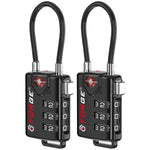 Forge TSA Approved Cable Luggage Lock with Easy-to-Read Dials (Eagle Series, Black Pack)