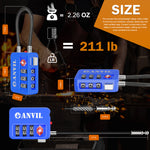 4-Digit TSA Luggage Lock – TSA008 Core with Alert Indicator (2 Pack, Blue)