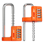 Forge 4-Digit Padlock: Long Shackle for Gym, School & Gate (Defender series, Orange)