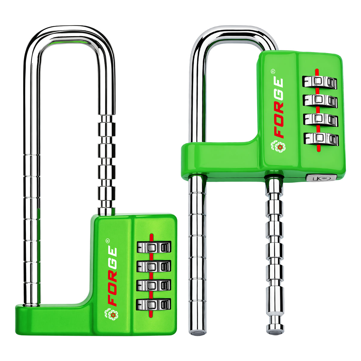 Forge 4-Digit Padlock: Long Shackle for Gym, School & Gate (Defender series, Green)