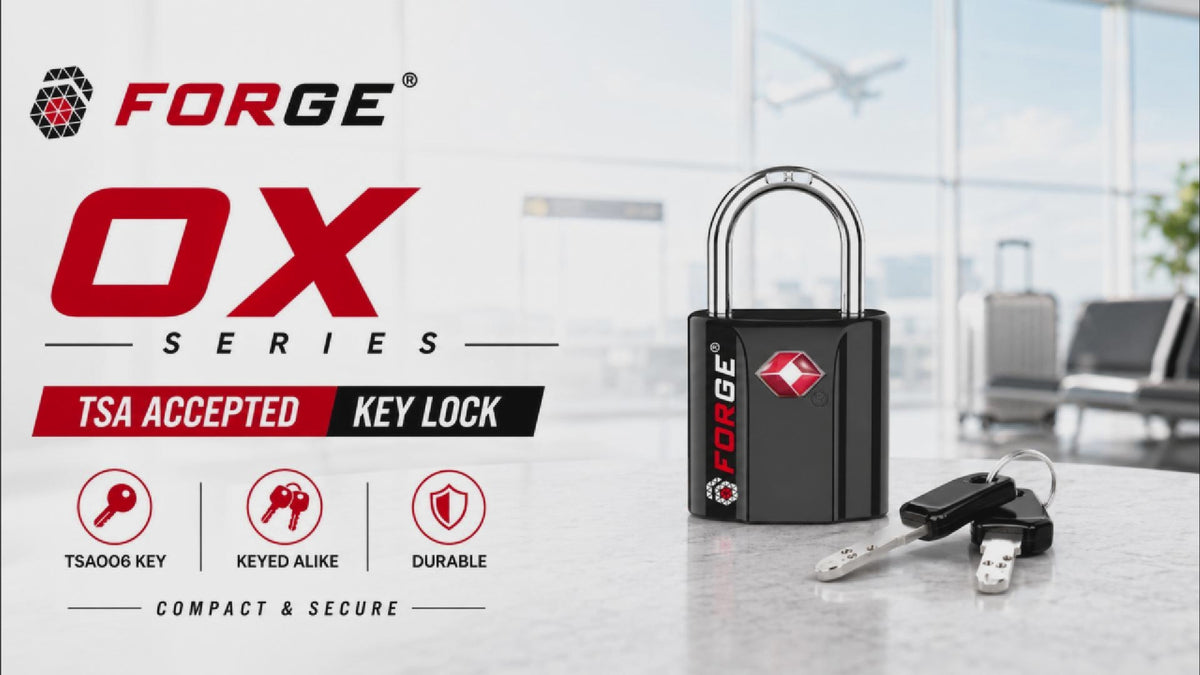 Forge TSA Approved Key Locks for Travel - Compact Alloy (OX Series, 4 Colors Pack)