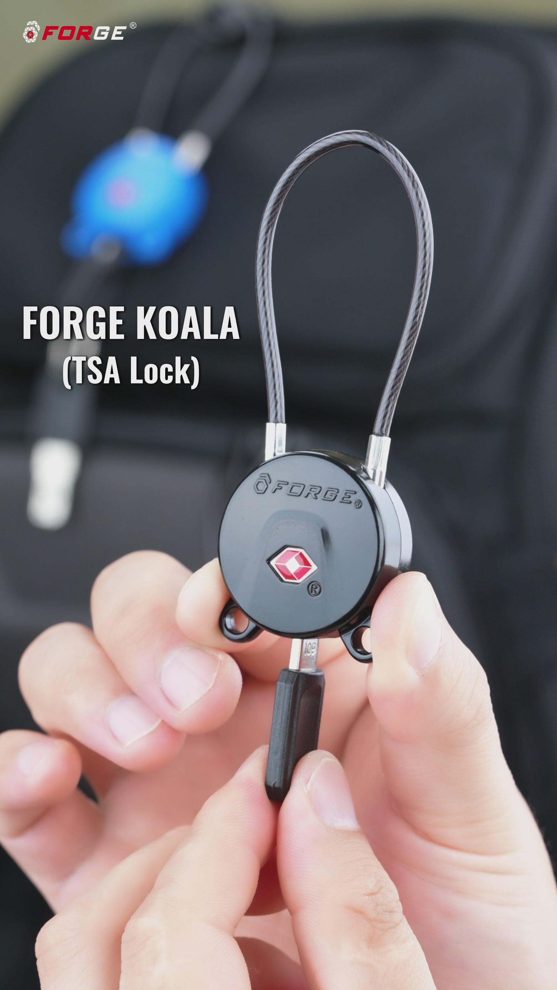 Forge TSA006 Dimple Key Cable Locks (Koala Series, Black Pack)