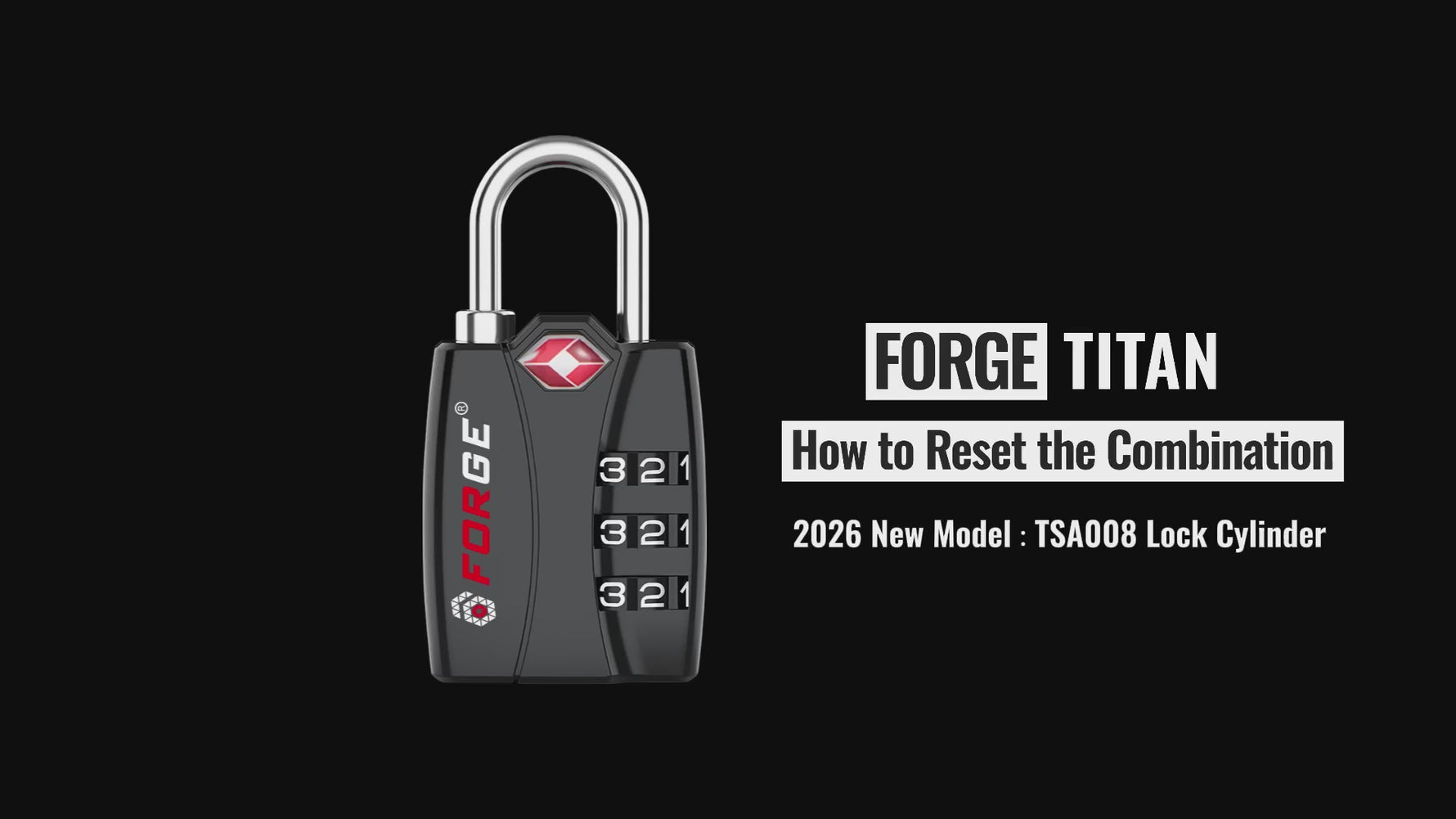 Forge TSA-Approved Luggage Lock: 3-Digit Combination, Open Alert Indicator （Titan Series 4 Colors Pack）